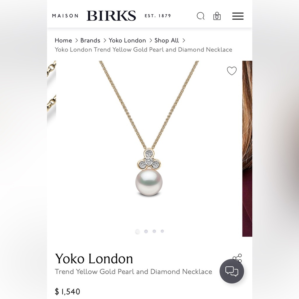 Yoko London Yellow Gold Pearl and Diamond Necklace